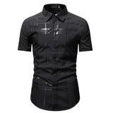 Jinquedai Summer Business Social Chemise Homme Casual Party Short Sleeve Striped Shirt Men Dress Luxury Button Up Fashion Mens Clothes jinquedai