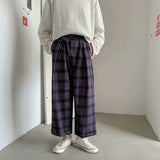 Men Pants Striped Loose Comfortable Retro Casual All-match Elastic Waist Chic Wide Leg Trousers Fashion Streetwear Korean Style jinquedai