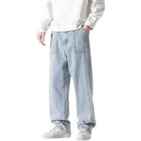 Jeans Men's New Loose Straight-leg Streetwear Fashion Brand Large Size Vintage Male Denim Pants Solid Trousers jinquedai