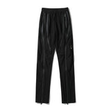 Front Double Zipper Straight Loose Vibe Style Mens Casual Trousers Drawstring Black Multi-pockets Oversized Couple Track Pants jinquedai