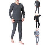 Men's Thermal Underwear Long Johns Pajama Set Casual Elastic Winter Warm Thermo Thick Slim Skinny Tops Pants For Male Clothes jinquedai