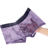 Men Boxer Shorts Look Wet See Through Man Sexy U Convex Underwear?Summer Quick-Drying Panties Mesh Ice Silk Sleep Bottoms? jinquedai