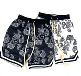 Harajuku Streetwear Shorts men Bandana Pattern Fashion Summer Shorts Hip Hop Casual Bottoms Elastic Wais man Casual pants jinquedai