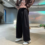 Cotton Oversized Casual Pants Men Fashion Loose Wide Leg Pants Men Japanese Streetwear Hip Hop Straight Pants Mens Trousers jinquedai