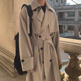 Men's Wear Autumn Fashion New Double Breasted Clothes Male Long Coat Loose Overcoat Trend Handsome Casual Windbreak mysite