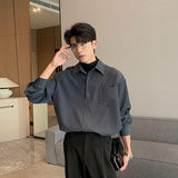 Jinquedai  Long Sleeve Patched Pocket Shirt jinquedai