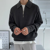 Jinquedai  Casual Ribbed Half-Zip jinquedai