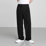 Jinquedai  School Pleats Style Wide Cut Trousers jinquedai