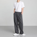 Jinquedai  School Pleats Style Wide Cut Trousers jinquedai