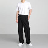 Jinquedai  School Pleats Style Wide Cut Trousers jinquedai