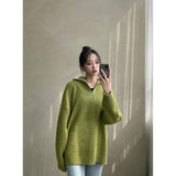 Jinquedai  Triangle Collar Knit Half-Zip jinquedai