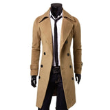 Fashion Brand Autumn Jacket Long Trench Coat Men&#39;s High Quality Self-cultivation Solid Color Men&#39;s Coat Double-breasted Jacket jinquedai