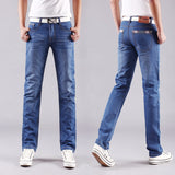 JingquedaiClassic Men Casual Mid-Rise Straight Denim Jeans Long Pants Comfortable Trousers Loose Fit New Brand Menswear man&#39;s jeans jinquedai