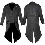 Men&#39;s Retro Tailcoat Suit Jacket Gothic Steampunk Long Jacket Victorian Frock Coat Cosplay Male Single Breasted Swallow Uniform jinquedai