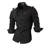 Jinquedai   Jeansian Men Casual Dress Shirts Fashion Desinger Stylish Long Sleeve Slim Fit jinquedai