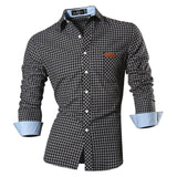 Jeansian Men&#39;s Casual Dress Shirts Fashion Desinger Stylish Long Sleeve Slim Fit 8371 Black2 jinquedai