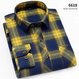 Jingquedai   brand men Yellow black Plaid Brushed Long Sleeve Shirt pocket Spring casual men&#39;s shirts flannel cotton soft fit jinquedai