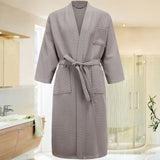 5 Star Hotel 100% Cotton Men Kimono Bathrobe Plus Size Towel Bath Robe Mens Waffle Robes for Women Long Dressing Gown Sleepwear jinquedai
