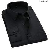 4XL 5XL 6XL 7XL 8XL Large Size Men&#39;s Business Casual Long Sleeved Shirt White Blue Black Smart Male Social Dress Shirts For Plus jinquedai