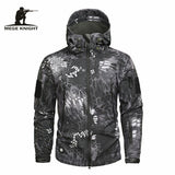 MEGE Men&#39;s Military Camouflage Fleece Tactical Jacket Men Waterproof  Softshell Windbreaker Winter Army Hooded Coat Hunt Clothes jinquedai