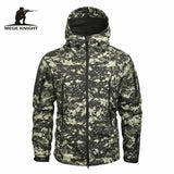 MEGE Men&#39;s Military Camouflage Fleece Tactical Jacket Men Waterproof  Softshell Windbreaker Winter Army Hooded Coat Hunt Clothes jinquedai