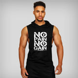 Brand Gyms Clothing Mens Bodybuilding Hooded Tank Top Cotton Sleeveless Vest Sweatshirt Fitness Workout Sportswear Tops Male jinquedai