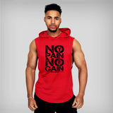 Brand Gyms Clothing Mens Bodybuilding Hooded Tank Top Cotton Sleeveless Vest Sweatshirt Fitness Workout Sportswear Tops Male jinquedai