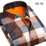 Winter warm shirt plus velvet thickening fashion print plaid shirt long sleeve men brand shirt dress shirt sizeL-5XL jinquedai