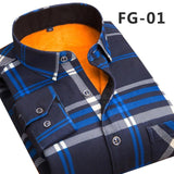 Winter warm shirt plus velvet thickening fashion print plaid shirt long sleeve men brand shirt dress shirt sizeL-5XL jinquedai