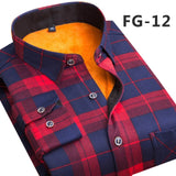 Winter warm shirt plus velvet thickening fashion print plaid shirt long sleeve men brand shirt dress shirt sizeL-5XL jinquedai