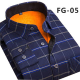 Winter warm shirt plus velvet thickening fashion print plaid shirt long sleeve men brand shirt dress shirt sizeL-5XL jinquedai