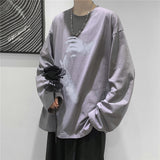 Fall Long Sleeve T-Shirt Fashion Loose Ulzzang Print Tops Hip Hop Oversized T Shirts Men Clothing Korean Style Clothes jinquedai