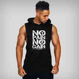 Brand Gyms Clothing Mens Bodybuilding Hooded Tank Top Cotton Sleeveless Vest Sweatshirt Fitness Workout Sportswear Tops Male jinquedai