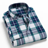 Spring Autumn Plaid Shirt Men Cotton New Male Casual Long Sleeve Shirt  High Quality  Man Clothes jinquedai