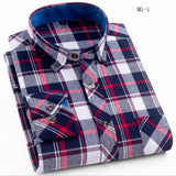 Spring Autumn Plaid Shirt Men Cotton New Male Casual Long Sleeve Shirt  High Quality  Man Clothes jinquedai