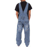 Jinquedai New Style Men Baggy Jeans Suspender Pants Fashion Multi-pockets Loose Denim Trousers  Jumpsuit Bib Pants Pocket Overalls S-5XL jinquedai