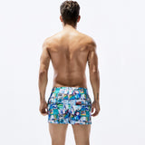 Jingquedai  New Men&#39;s Board Shorts Printed And Striped Quick Drying Leisure Non-fading Surfing Beach Short Sportswear Breathable Pants jinquedai