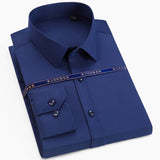 Jingquedai   top Quality Men Dress Shirt Non Iron Fashion Long Sleeve Business Formal Regular Fit Office Camisa Social Masculina jinquedai
