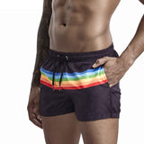 Jingquedai  New Men&#39;s Quick Dry Board Shorts 100% Polyester Summer Holiday Beach Shorts Fashion Stripes Swimi Trunks Shorts for Man jinquedai
