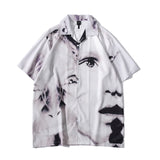 Jingquedai   2022 Dark Icon Vintage Street Men&#39;s Shirts Short Sleeve Summer Thin Material Hawaiian Shirt Man Blouse Male Top jinquedai
