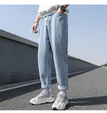 Jingquedai  New Loose Men Jeans Male Trousers Simple Design High Quality Cozy All-match Students Daily Casual Straight Denim Pants jinquedai