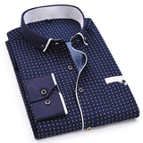Fashion Print Casual Men Long Sleeve Button Shirt Stitching Pocket Design Fabric Soft Comfortable For Men Dress Slim Fit 4XL 8XL jinquedai
