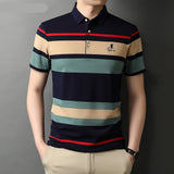 Top Grade New Summer Brand Striped Embroidery Mens Designer Polo Shirts With Short Sleeve Casual Tops Fashions Men Clothing 2022 jinquedai