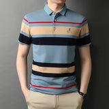 Top Grade New Summer Brand Striped Embroidery Mens Designer Polo Shirts With Short Sleeve Casual Tops Fashions Men Clothing 2022 jinquedai