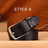 Jingquedai  Men Belt Male High Quality Leather Belt Men Male Genuine Leather Strap Luxury Pin Buckle Fancy Vintage Jeans Free Shipping jinquedai