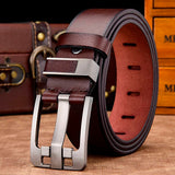 Jingquedai  Men Belt Male High Quality Leather Belt Men Male Genuine Leather Strap Luxury Pin Buckle Fancy Vintage Jeans Free Shipping jinquedai