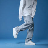 Jinquedai  Spring Wide-leg Jeans Men&#39;s Fashion Casual Korean Jeans Men Streetwear Loose Hip-hop Straight Denim Trousers Mens M-2XL jinquedai