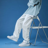 Spring Wide-leg Jeans Men&#39;s Fashion Casual Korean Jeans Men Streetwear Loose Hip-hop Straight Denim Trousers Mens M-2XL jinquedai