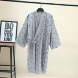 2021 New Men&#39;s 100% Cotton Gauze Cotton Robe Loose Thin Yukata Japanese Kimono Pajamas Men&#39;s Hooded Robe V-Neck Pajamas Bathrobe jinquedai