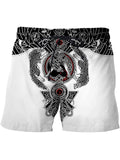 Jinquedai  viking Summer New Casual Shorts Men Beach Breathable Quick Dry Loose Shorts Men&#39;s Fashion  Print Short Pants Couple Shorts Male jinquedai